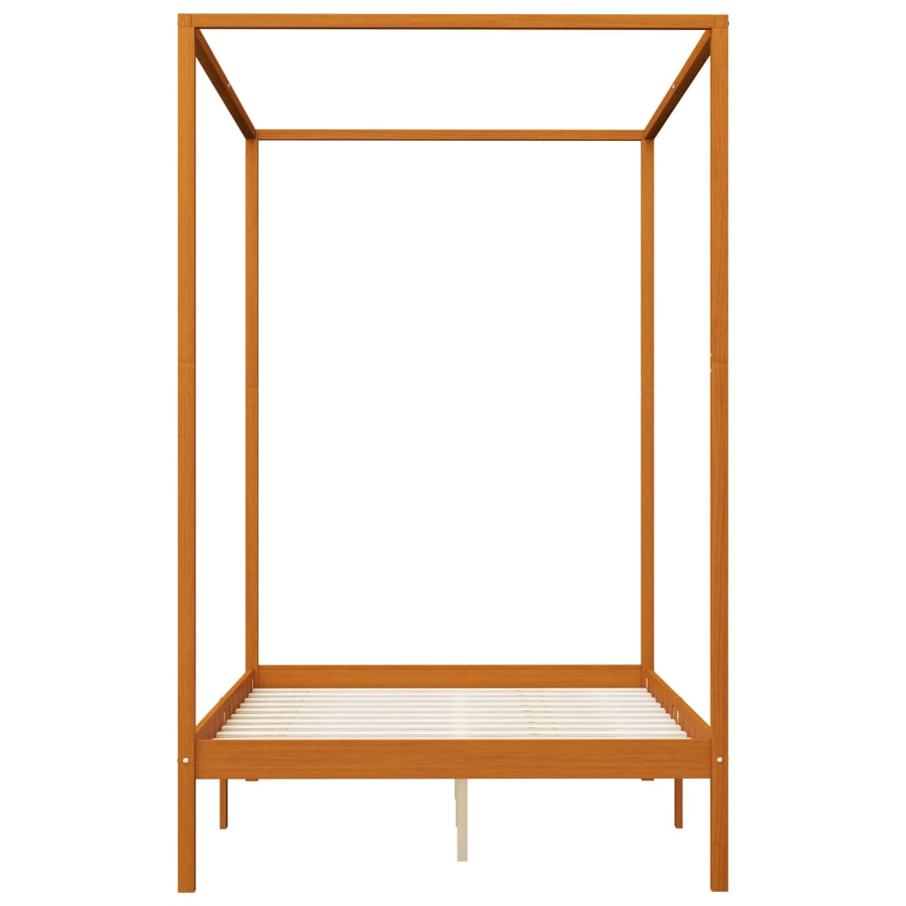 Canopy Bed Frame with 4 Drawers Solid Pine Wood 140x200 cm