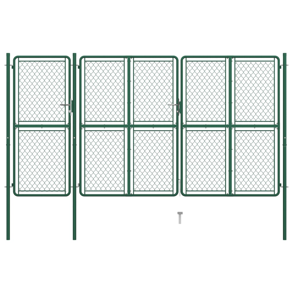 Garden Gate Steel 175x395 cm Green