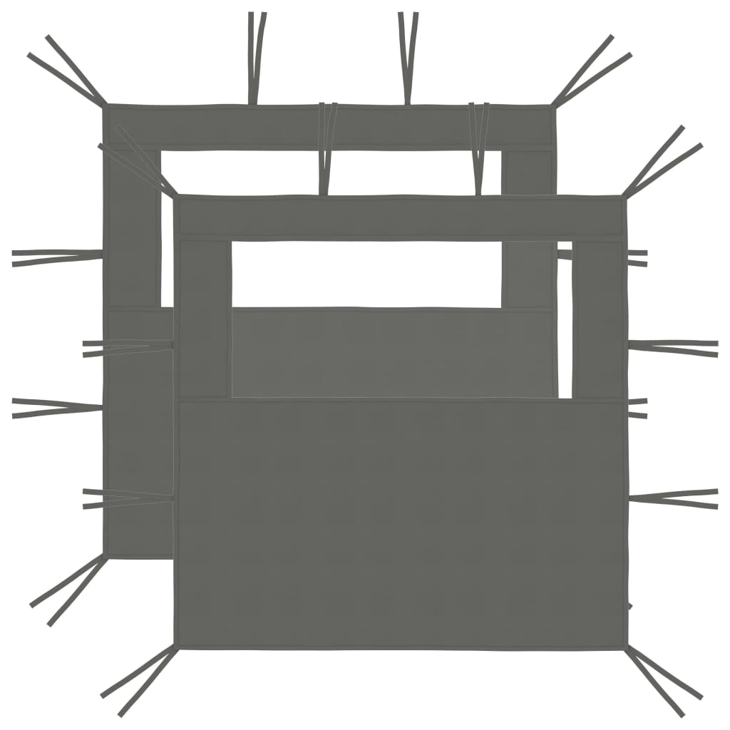 Gazebo Sidewalls with Windows 2 pcs 2x2.1 m Anthracite 70 g/m²
