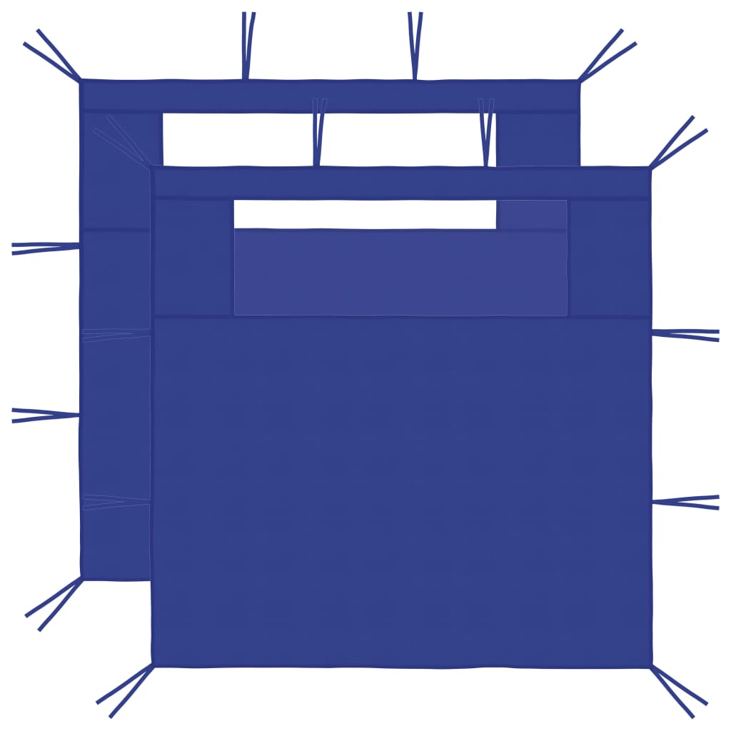 Gazebo Sidewalls with Windows 2 pcs 3x2.1 m Blue 70 g/m²