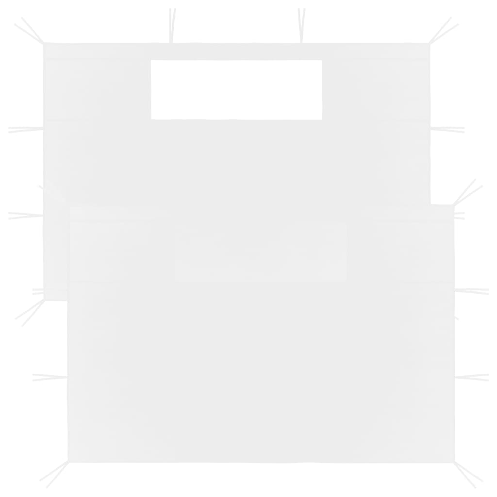 Gazebo Sidewalls with Windows 2 pcs 4x2.1 m White 70 g/m²