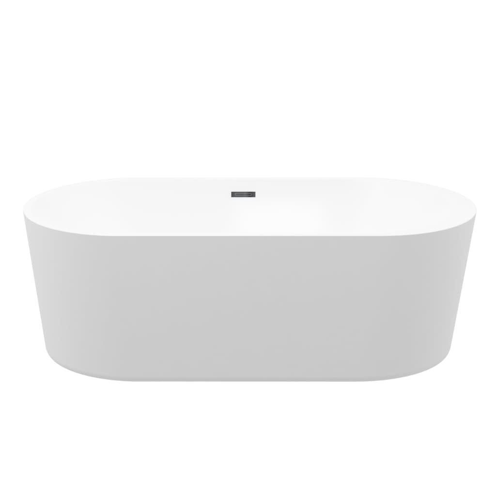 vidaXL Freestanding Bathtub and Faucet 204 L 90 cm Black