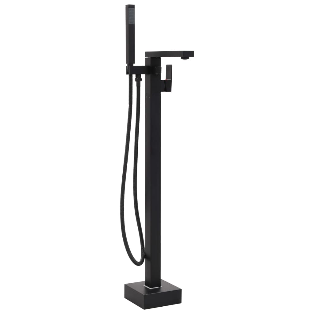 vidaXL Freestanding Bathtub and Faucet 204 L 90 cm Black