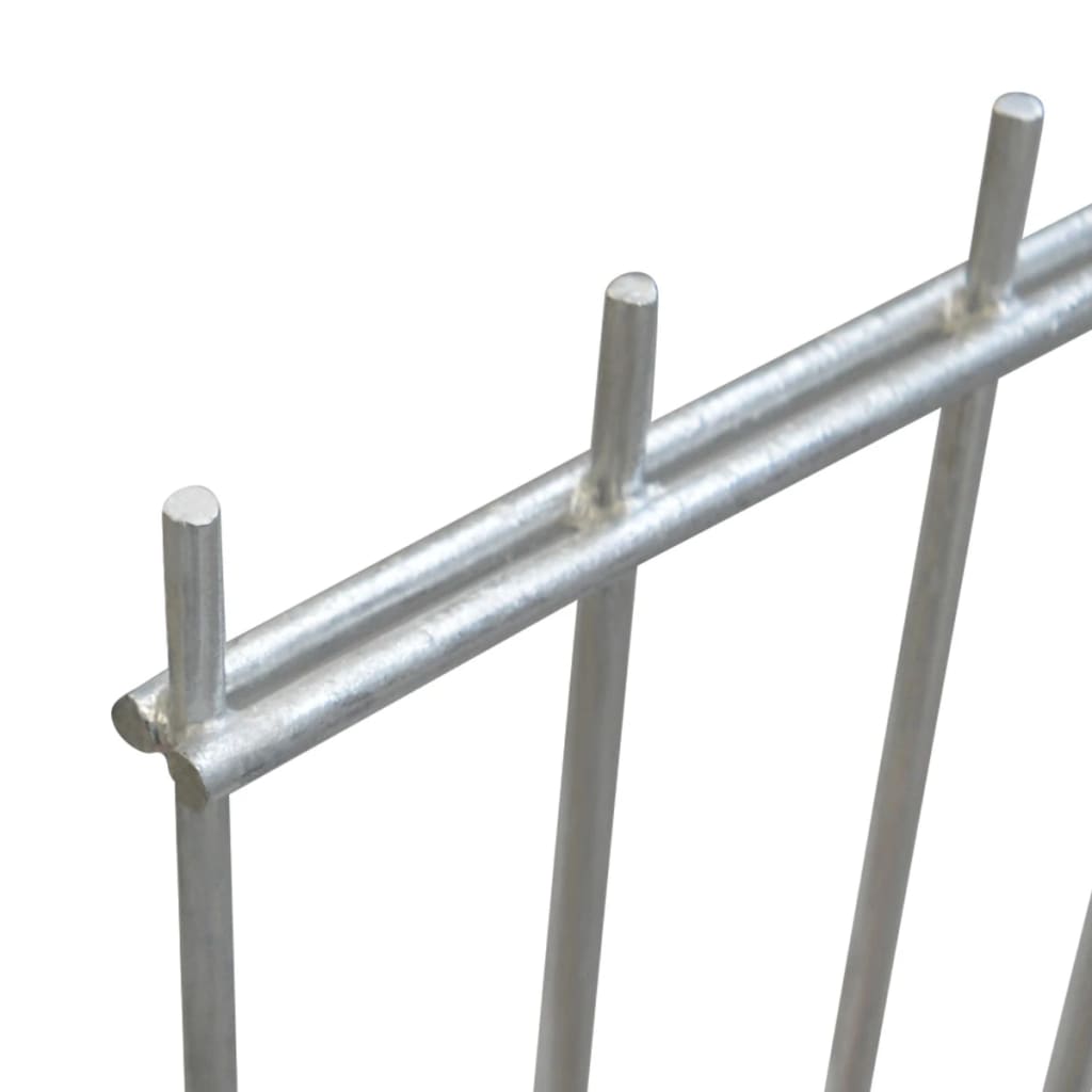 vidaXL 2D Garden Fence Panels 2.008x2.03 m 24 m (Total Length) Silver