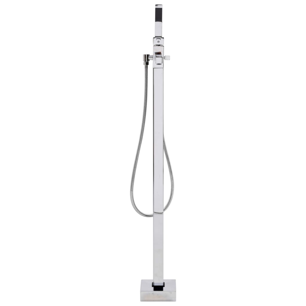 vidaXL Freestanding Bathtub and Faucet 204 L 110 cm Silver