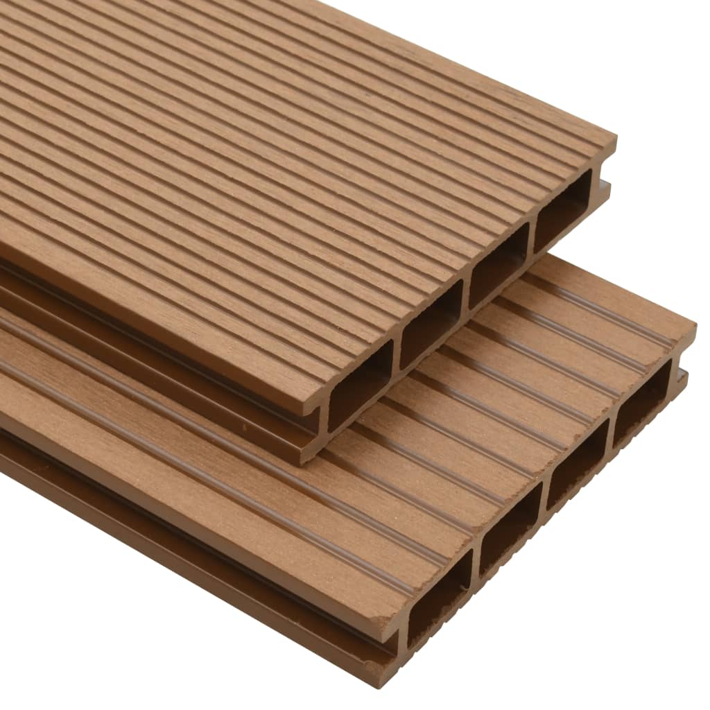 vidaXL WPC Hollow Decking Boards with Accessories 36 m² 2.2 m Teak