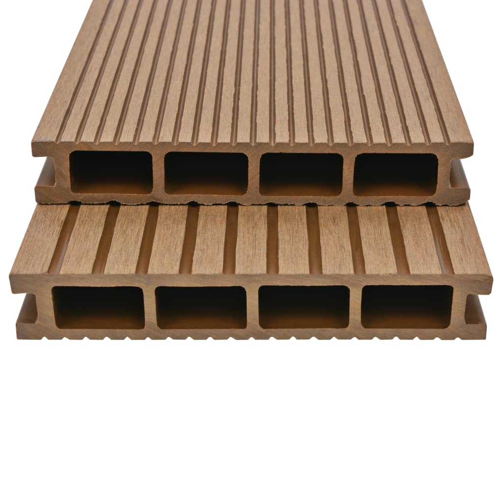 vidaXL WPC Hollow Decking Boards with Accessories 36 m² 2.2 m Teak