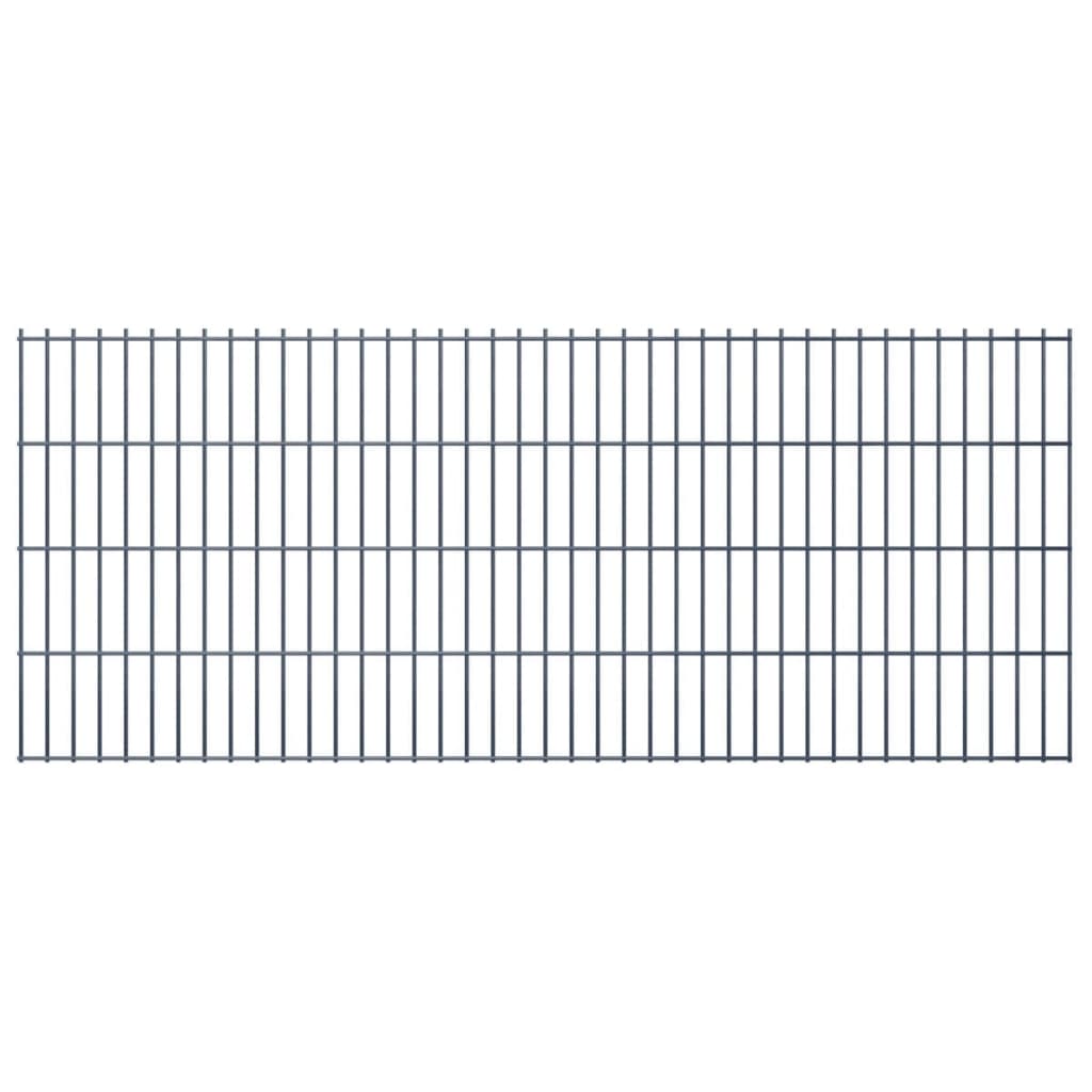 2D Garden Fence Panels 2.008x0.83 m 36 m (Total Length) Grey