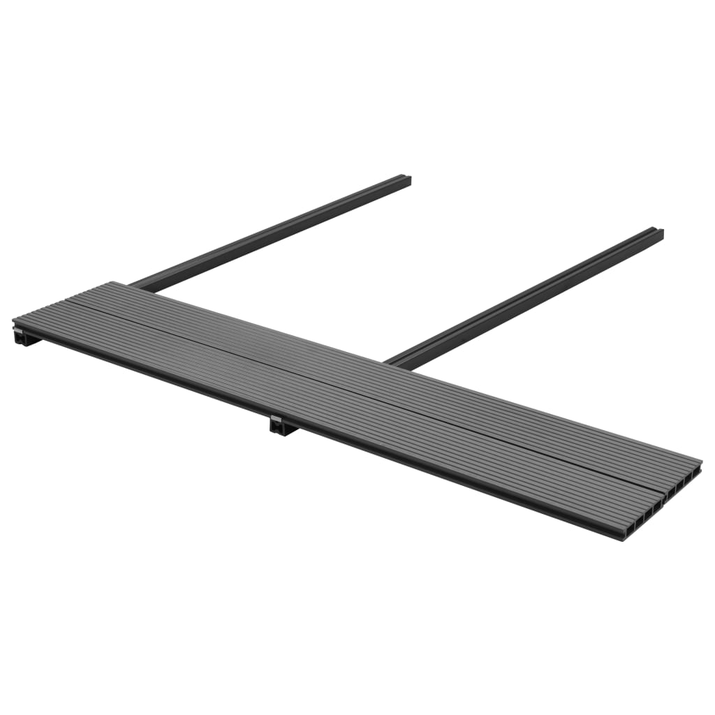 WPC Decking Boards with Accessories 36 m² 2.2 m Grey