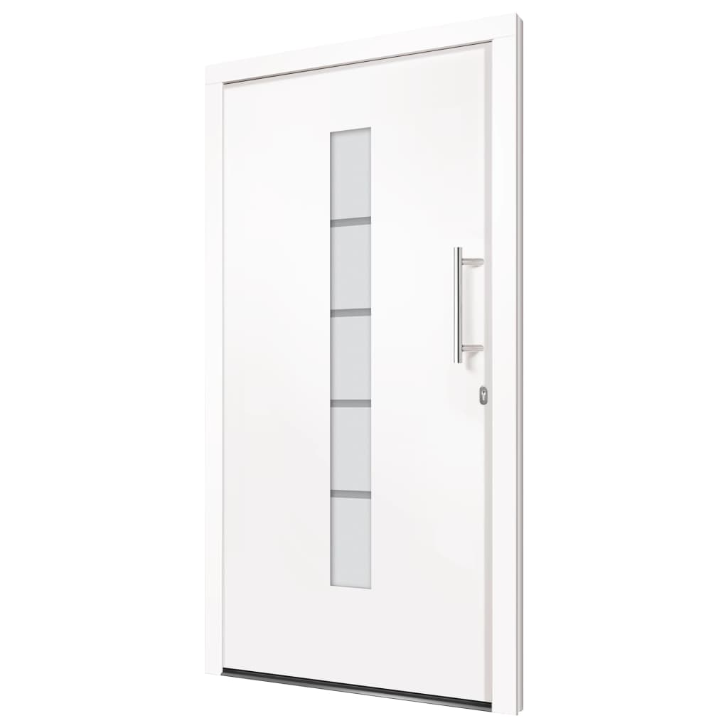 vidaXL Front Door Aluminium and PVC White 100x200 cm