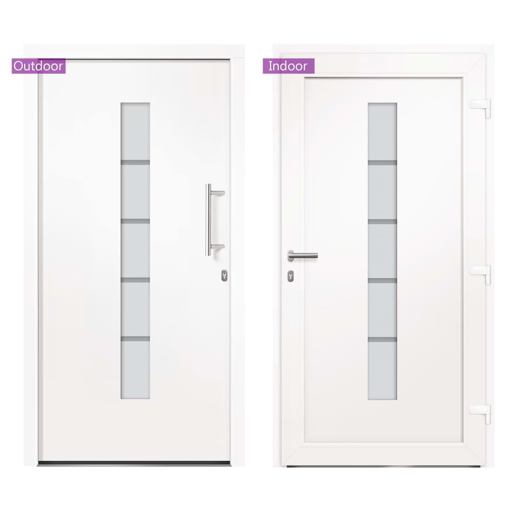 vidaXL Front Door Aluminium and PVC White 100x200 cm