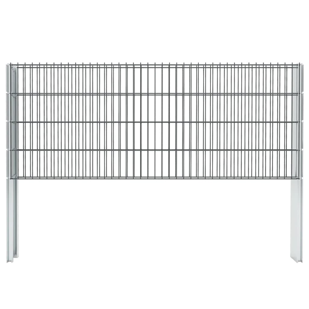 2D Gabion Fence Galvanised Steel 2.008x0.83 m 10 m (Total Length) Grey