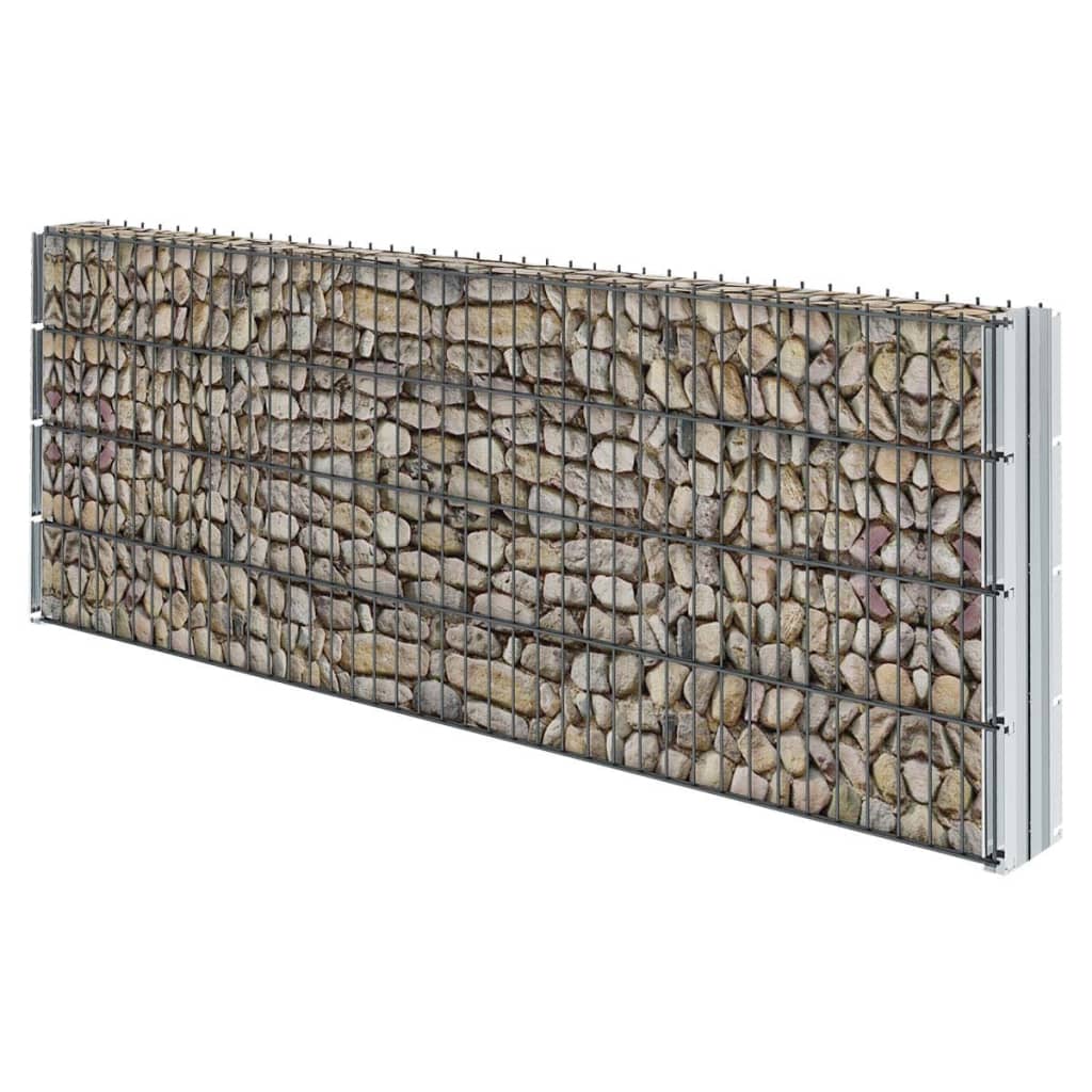 2D Gabion Fence Galvanised Steel 2.008x0.83 m 10 m (Total Length) Grey