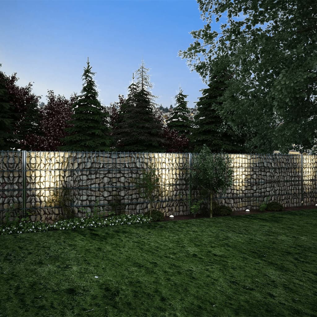 2D Gabion Fence Galvanised Steel 2.008x0.83 m 10 m (Total Length) Grey