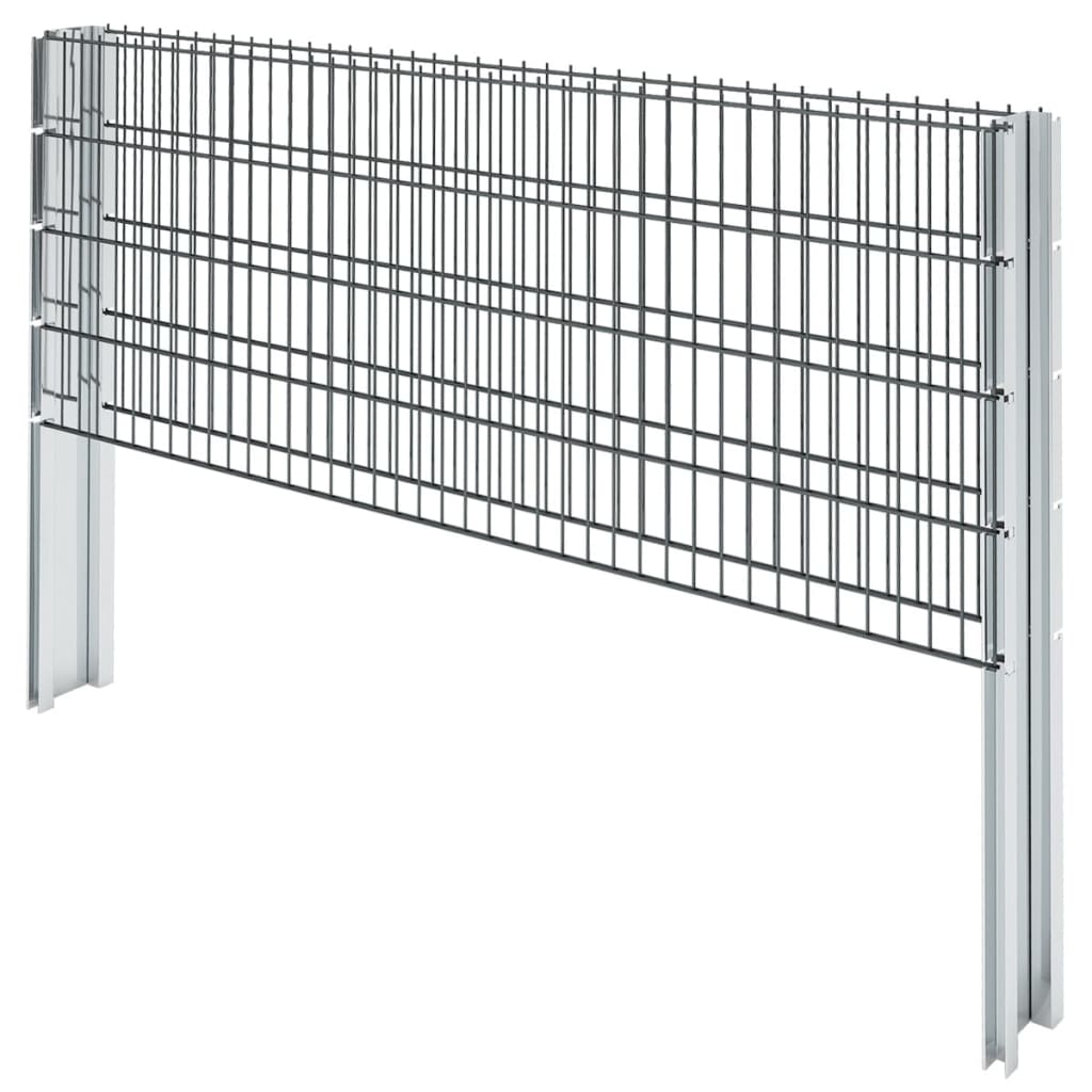 2D Gabion Fence Galvanised Steel 2.008x0.83 m 10 m (Total Length) Grey
