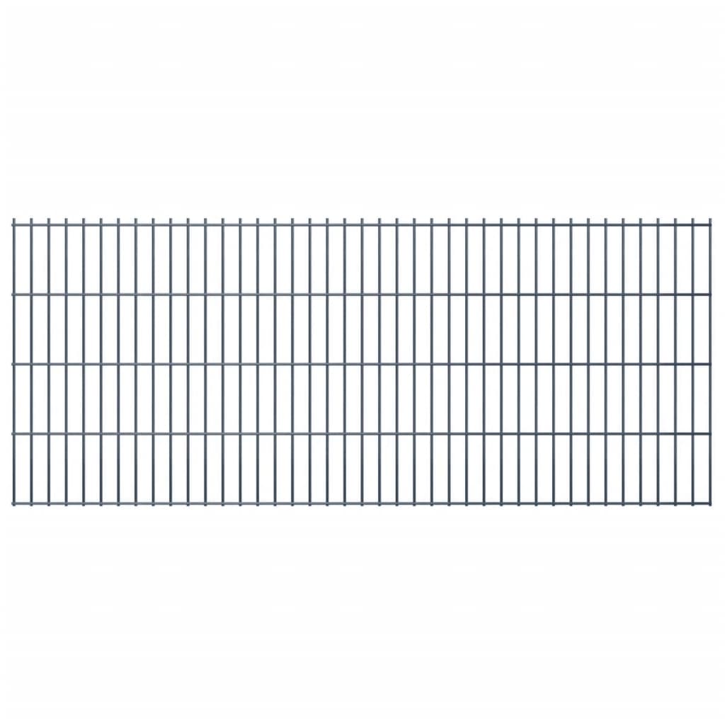 2D Gabion Fence Galvanised Steel 2.008x0.83 m 10 m (Total Length) Grey