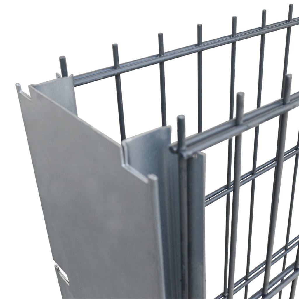 2D Gabion Fence Galvanised Steel 2.008x0.83 m 10 m (Total Length) Grey