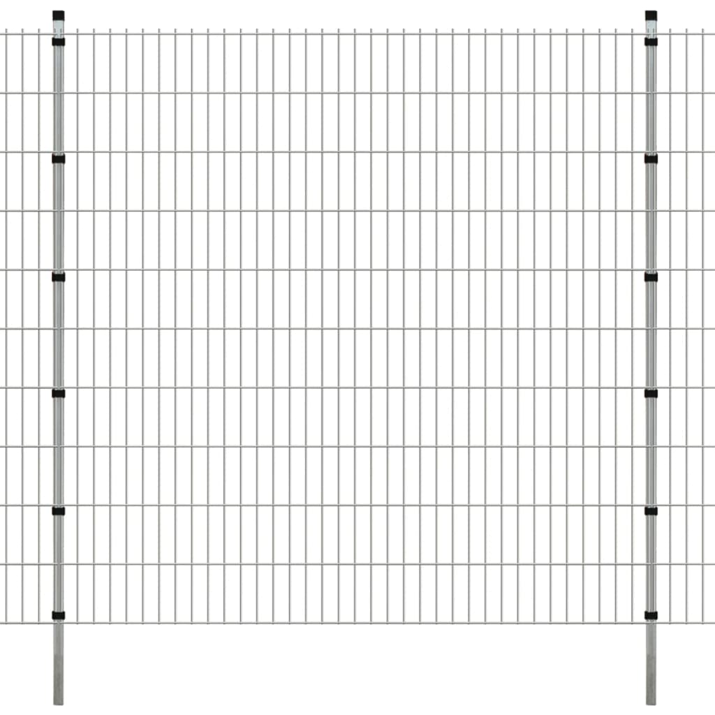 2D Garden Fence Panels & Posts 2008x2030 mm 14 m Silver