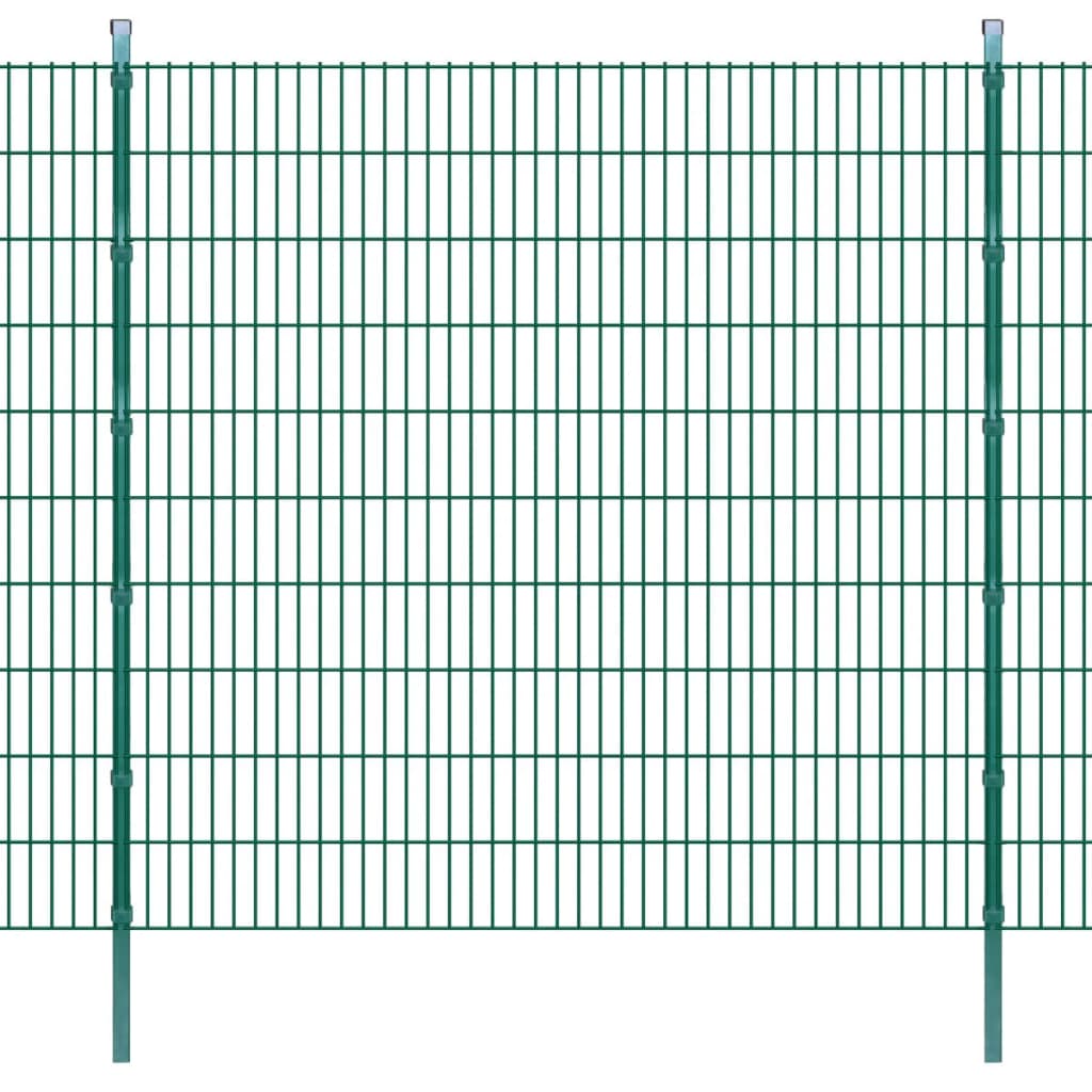 2D Garden Fence Panels & Posts 2008x2030 mm 20 m Green