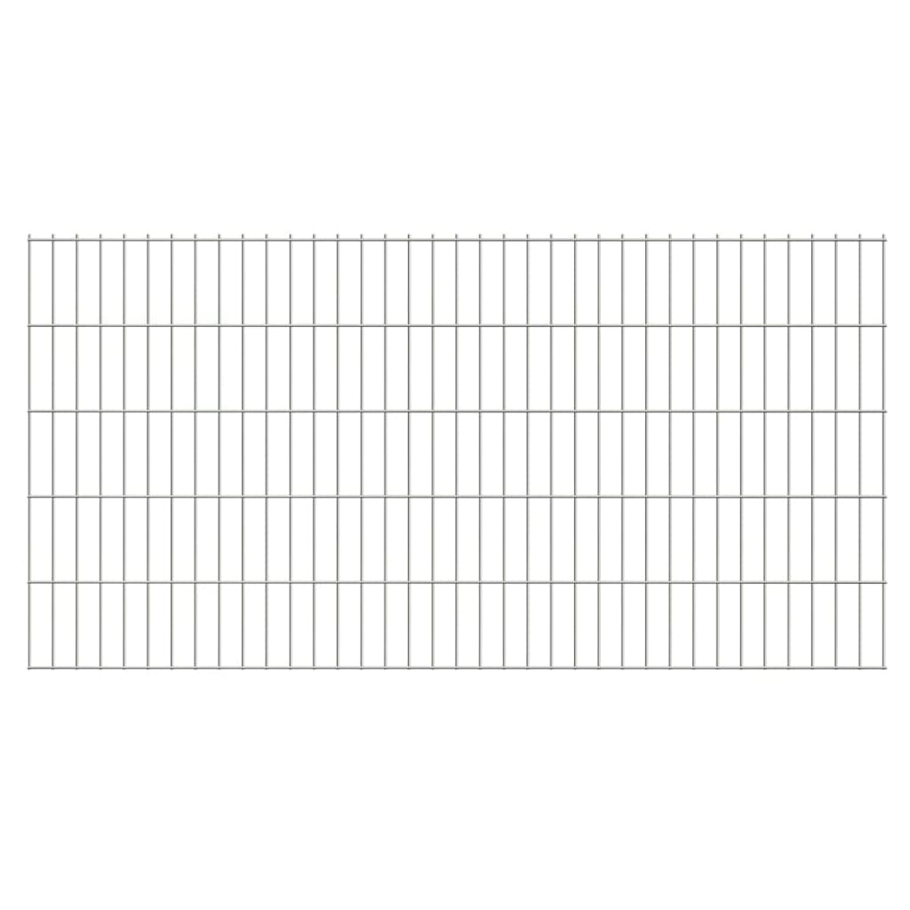2D Garden Fence Panels 2.008x1.03 m 10 m (Total Length) Silver