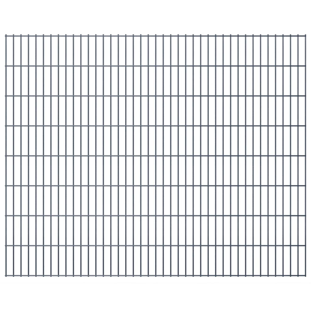 2D Garden Fence Panels 2.008x1.63 m 10 m (Total Length) Grey