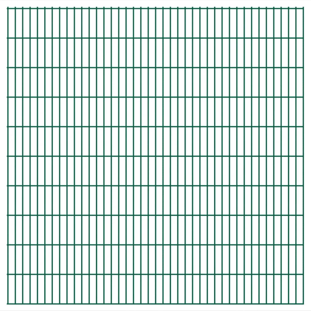 2D Garden Fence Panels 2.008x2.03 m 12 m (Total Length) Green