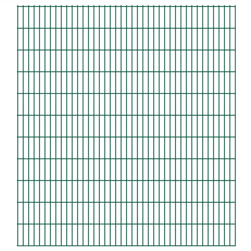 2D Garden Fence Panels 2.008x2.23 m 34 m (Total Length) Green