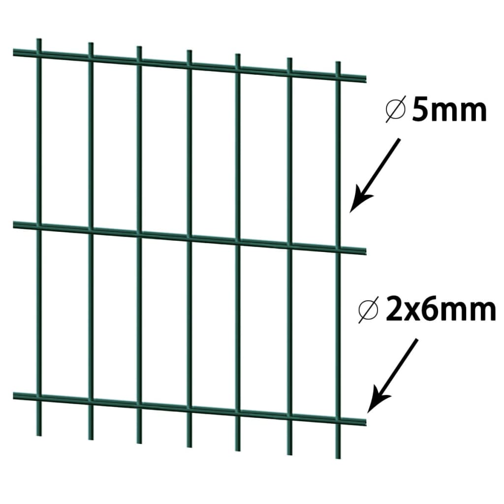 2D Garden Fence Panels 2.008x2.23 m 44 m (Total Length) Green