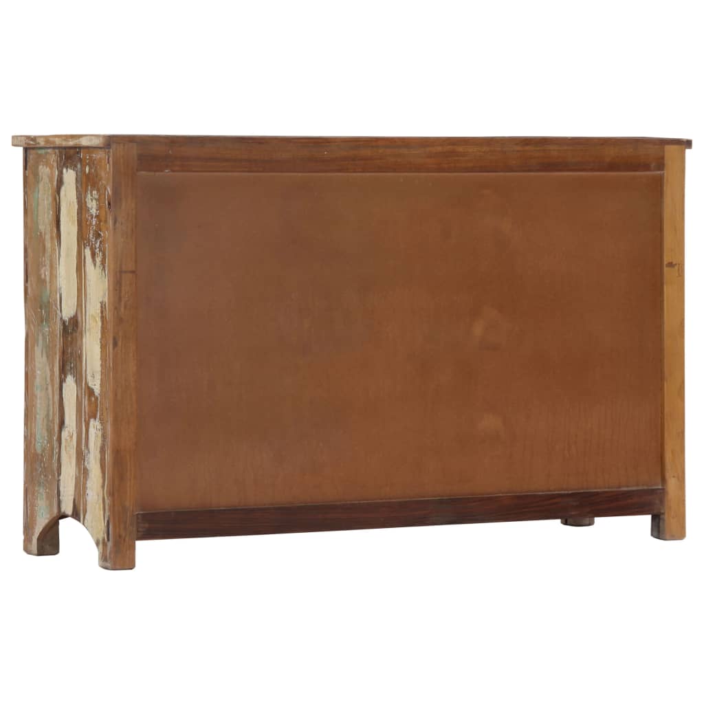 Chest of Drawers 130x40x80 cm Solid Reclaimed Wood