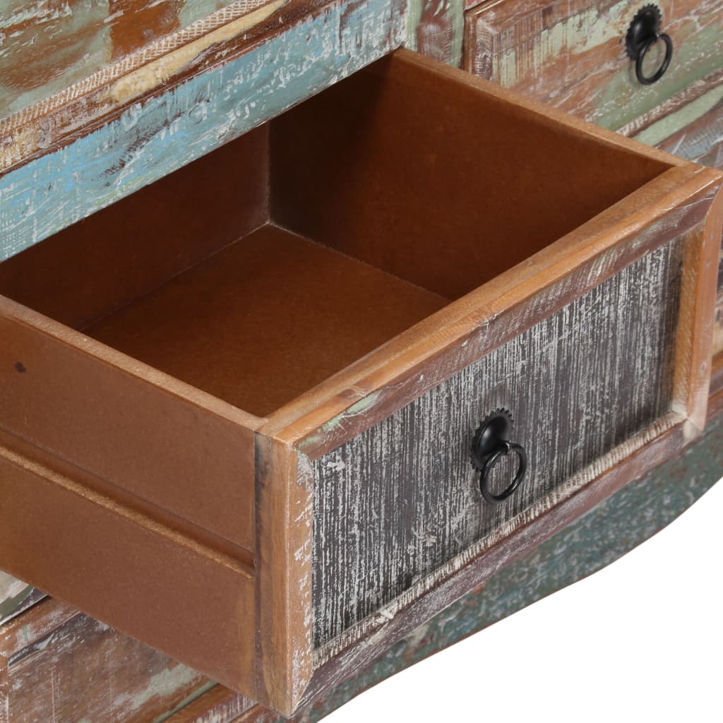 Chest of Drawers 130x40x80 cm Solid Reclaimed Wood
