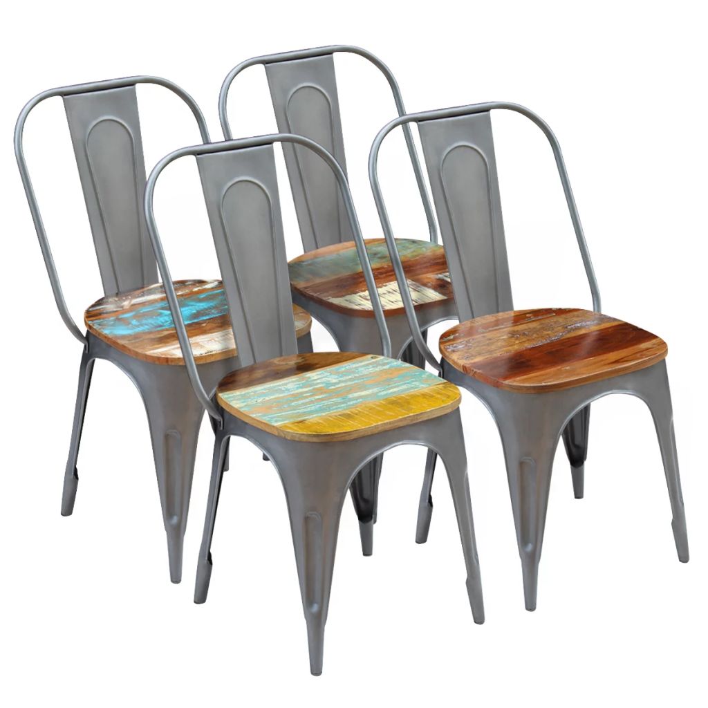 Dining Chairs 4 pcs Solid Reclaimed Wood