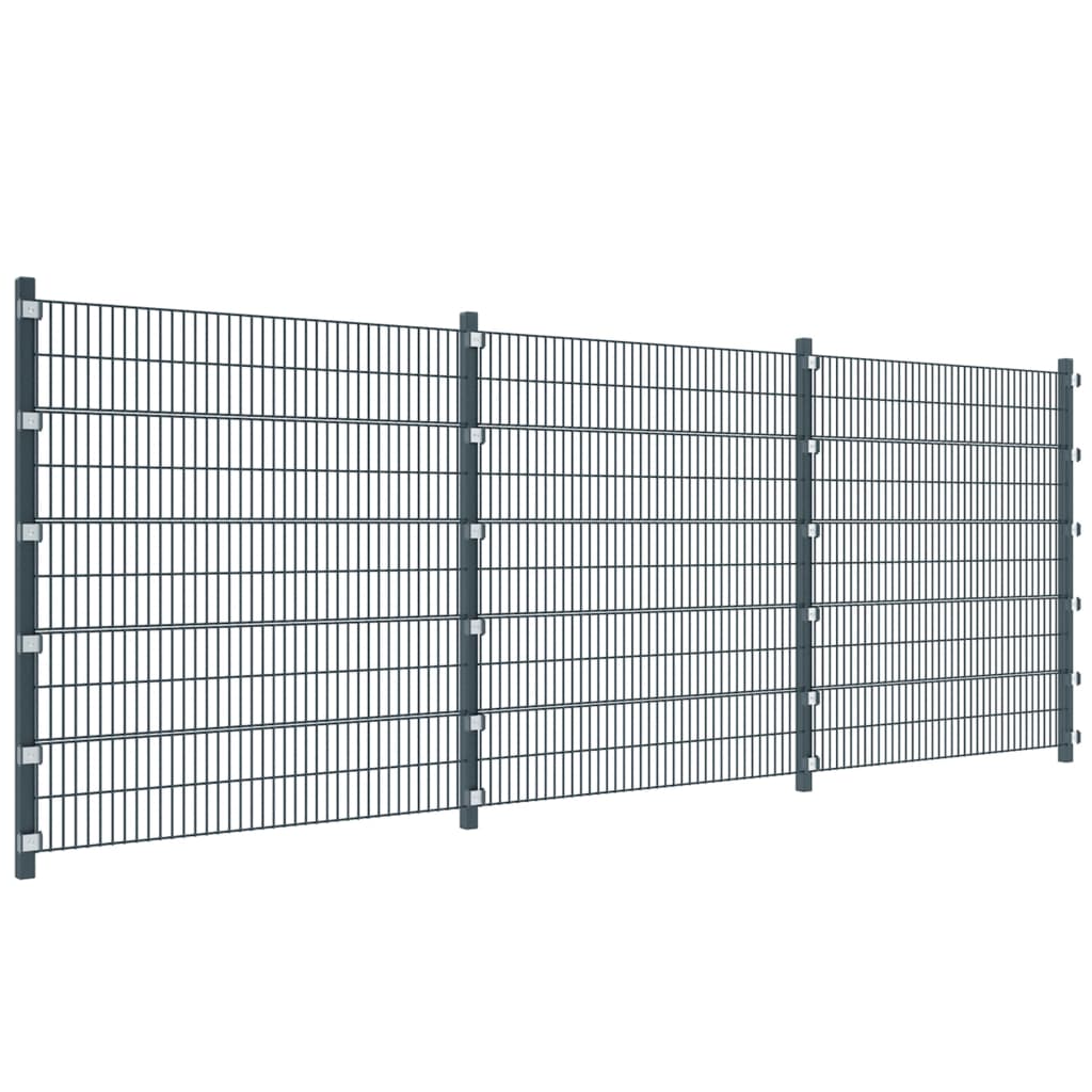 Fence Panels 5 pcs Iron 6x2 m 30m(Total Length) Anthracite Grey