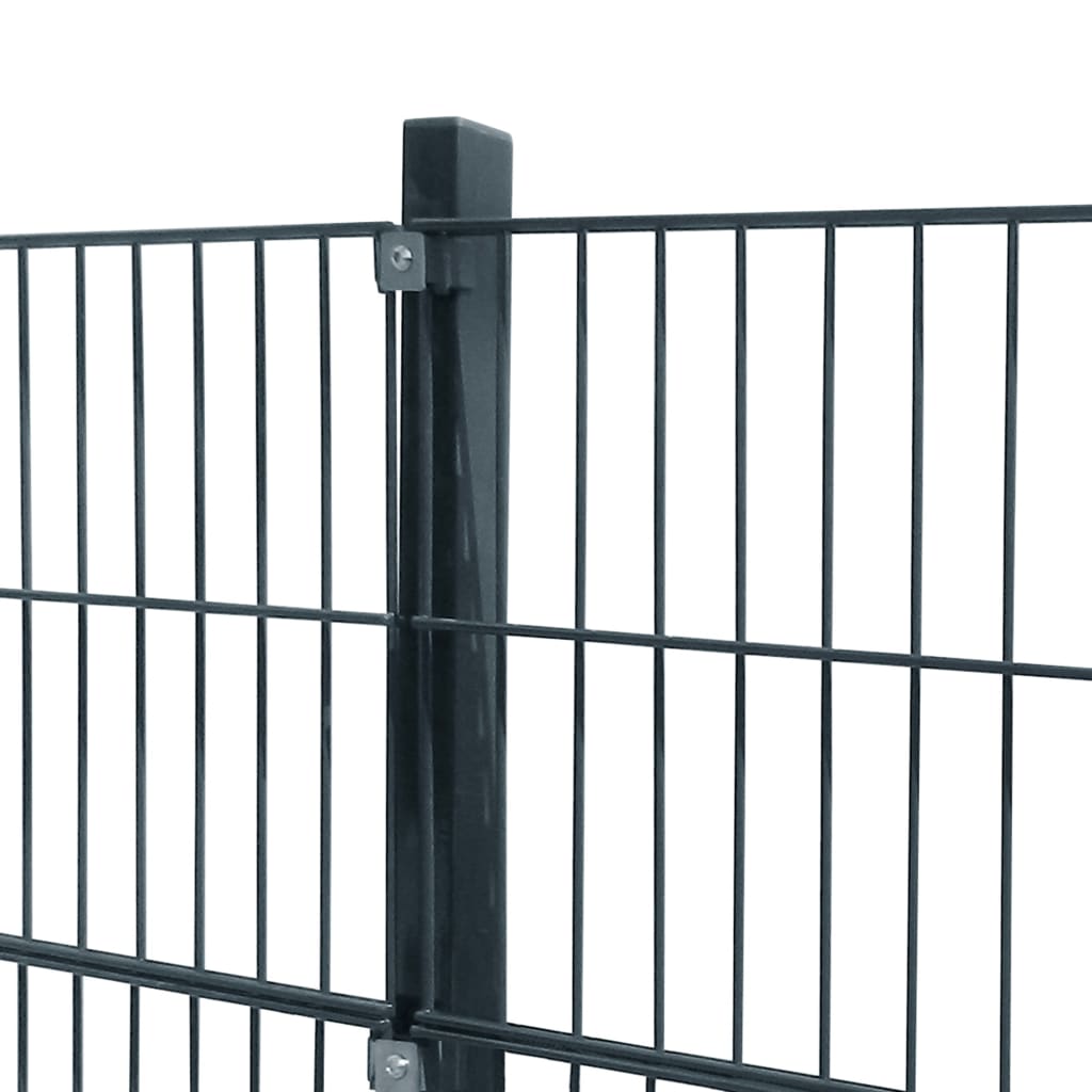 Fence Panels 5 pcs Iron 6x2 m 30m(Total Length) Anthracite Grey