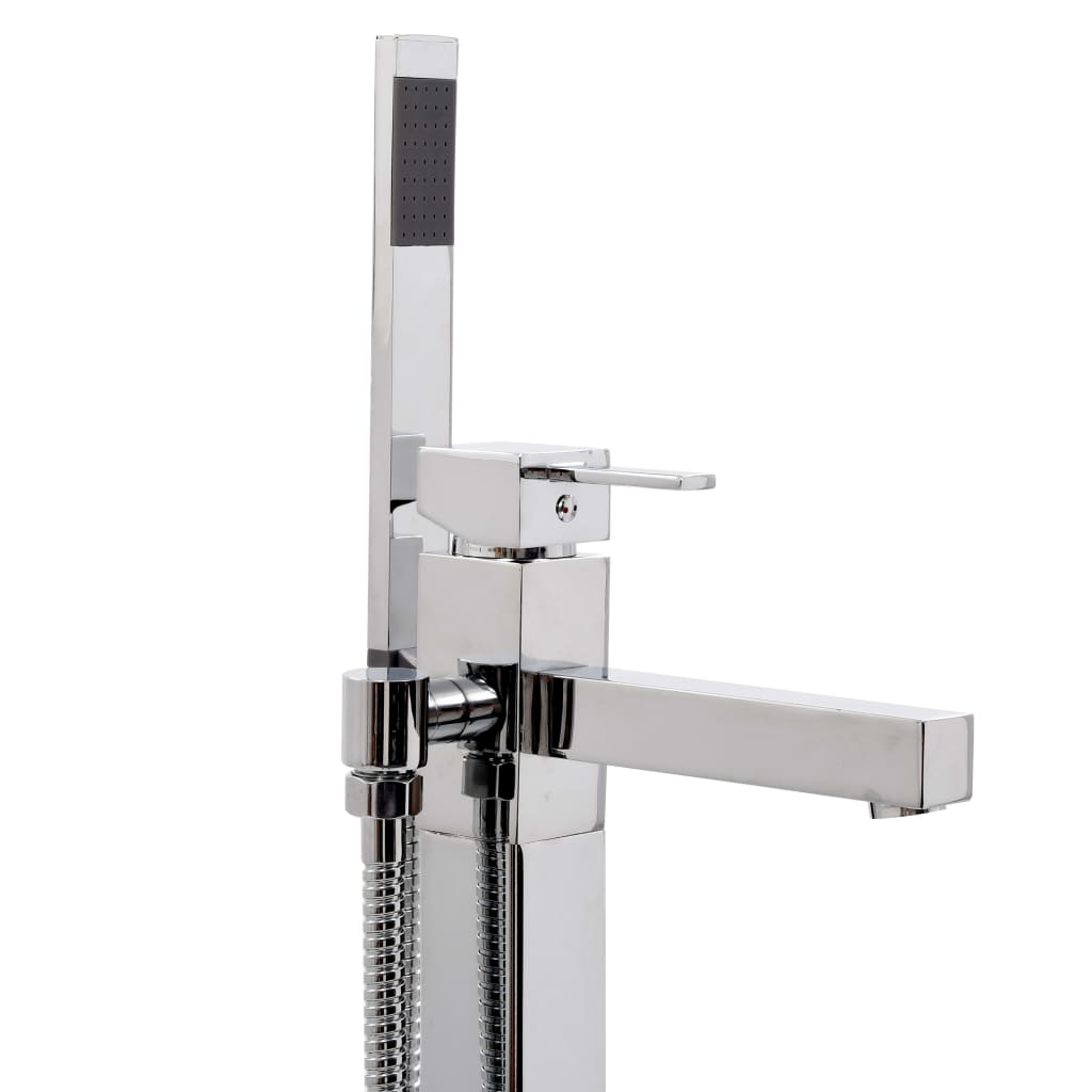 Freestanding Bathtub and Faucet 204 L 110 cm Silver