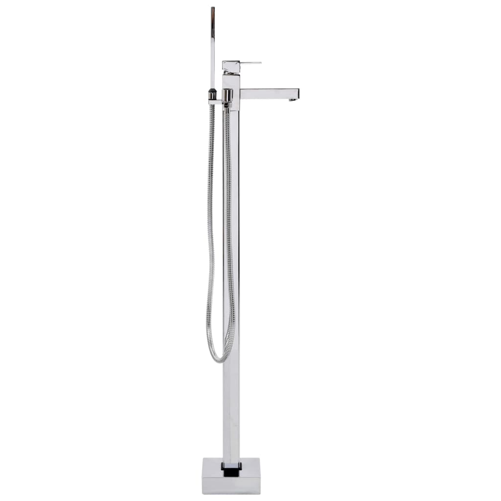 Freestanding Bathtub and Faucet 204 L 110 cm Silver