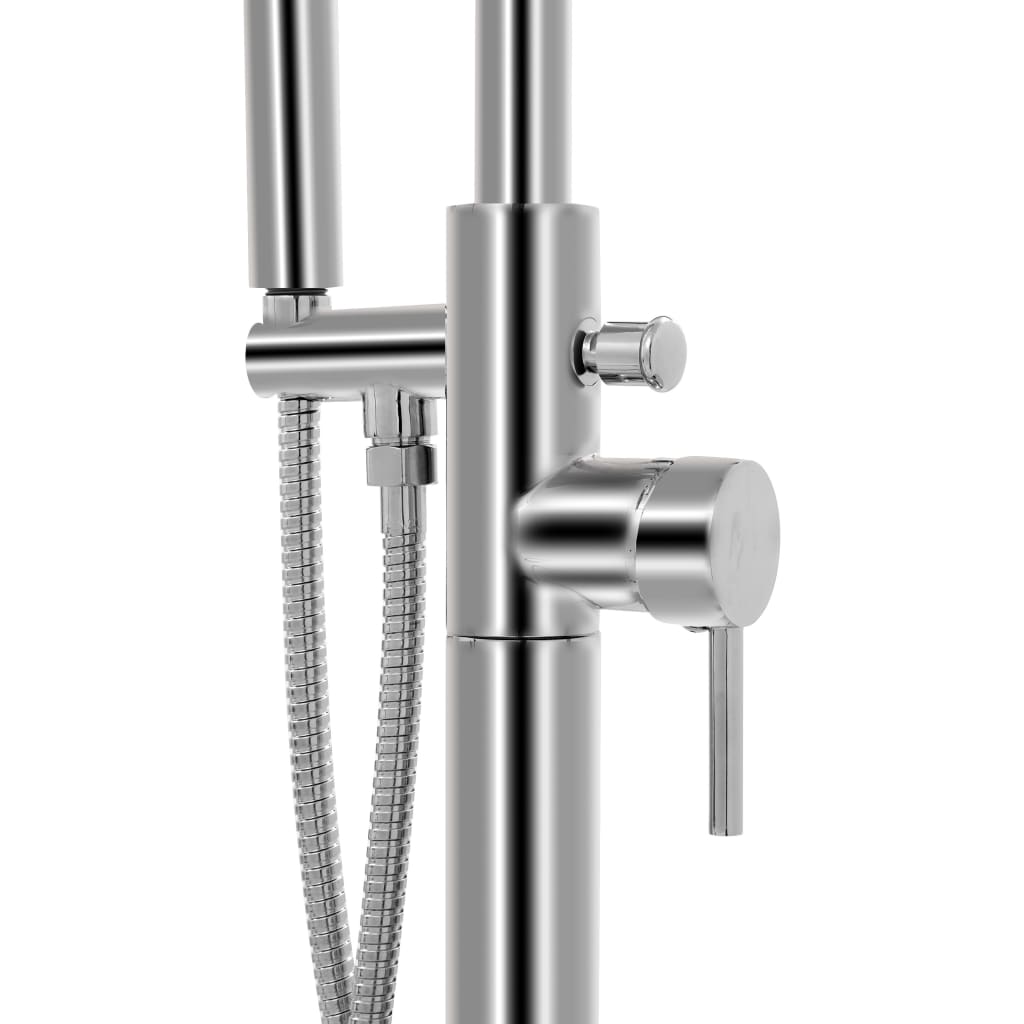 Freestanding Bathtub and Faucet 204 L 118,5 cm Silver