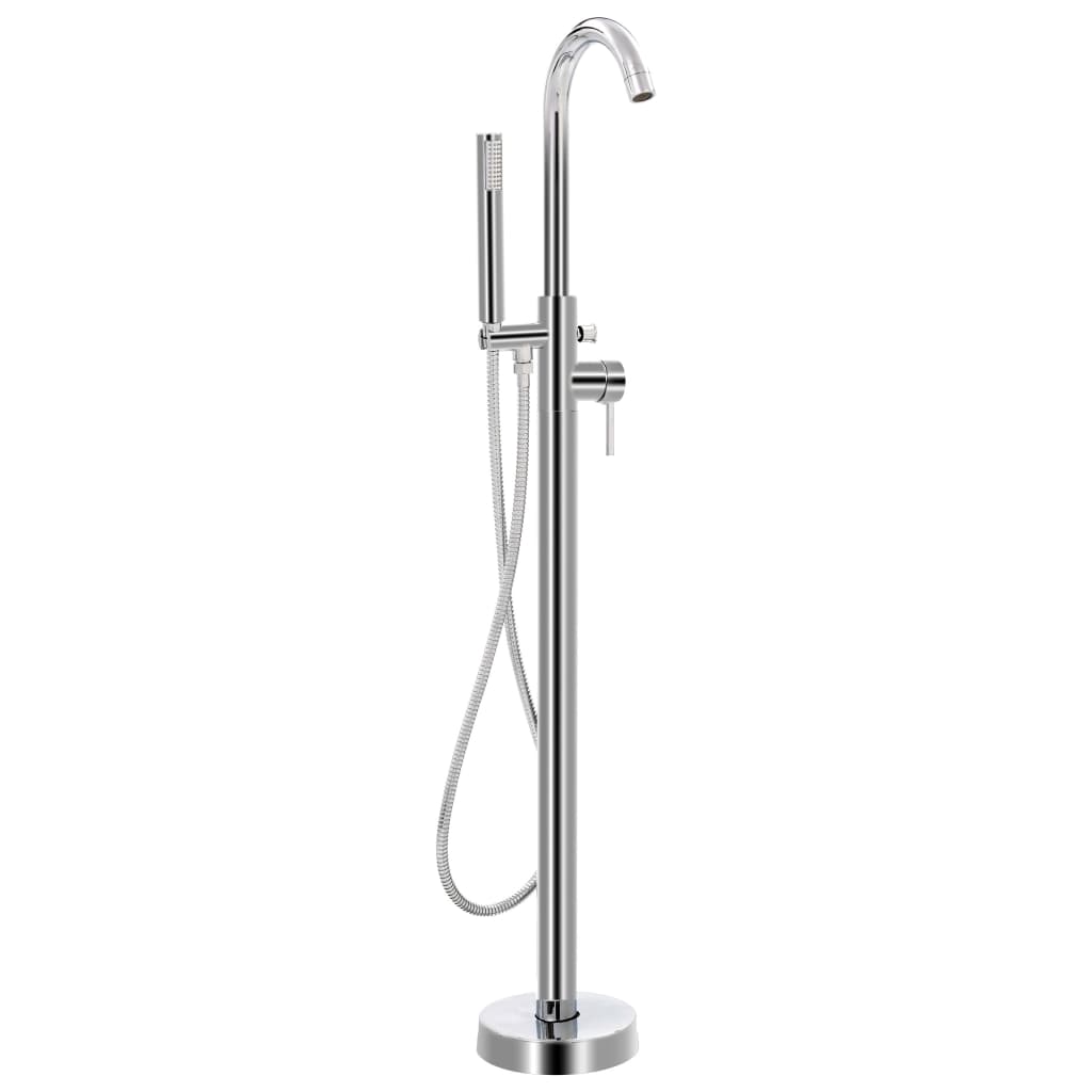 Freestanding Bathtub and Faucet 204 L 118,5 cm Silver