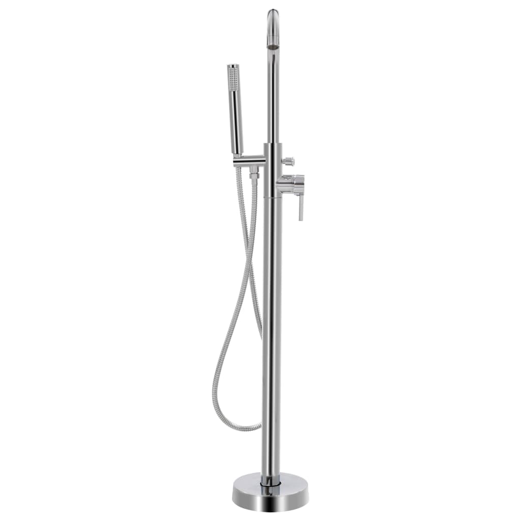 Freestanding Bathtub and Faucet 204 L 118,5 cm Silver