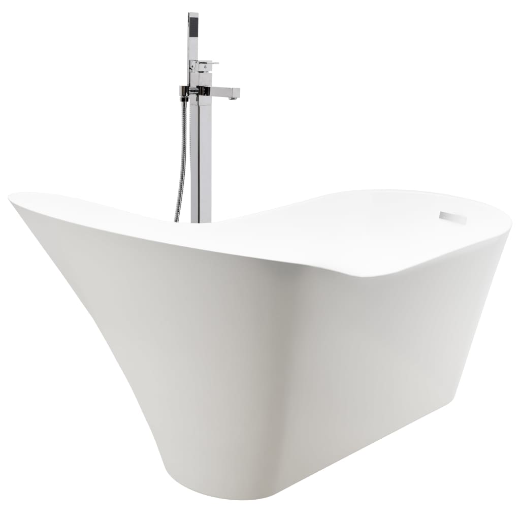 Freestanding Bathtub and Faucet 210 L 110 cm Silver