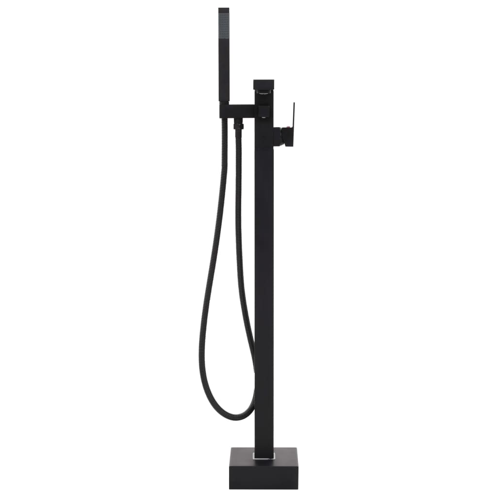 Freestanding Bathtub and Faucet 210 L 90 cm Black