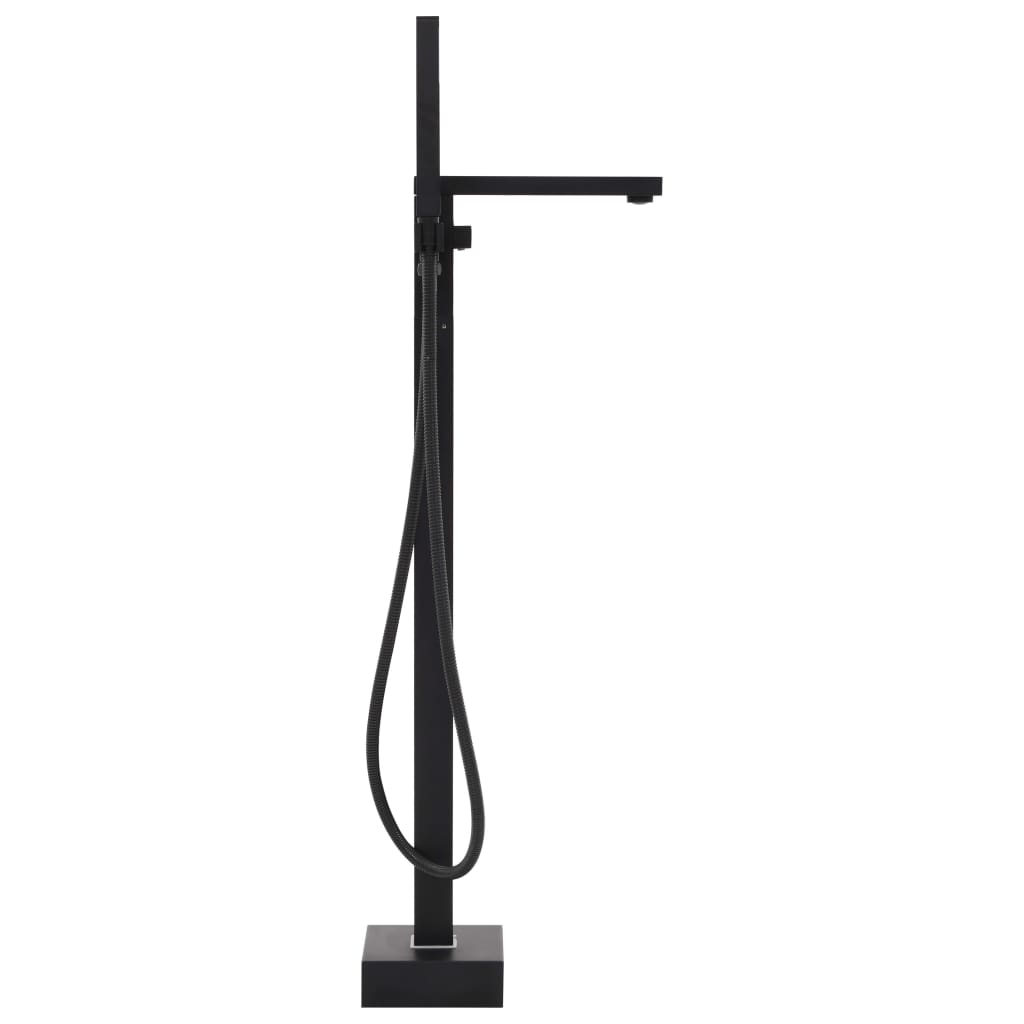 Freestanding Bathtub and Faucet 210 L 90 cm Black