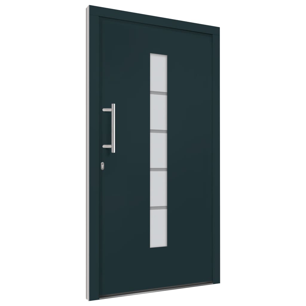Front Door Aluminium and PVC Anthracite 100x200 cm