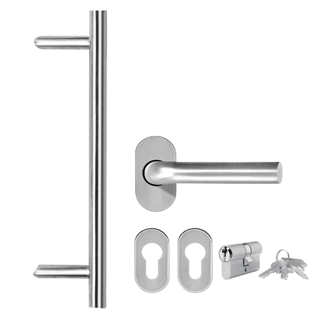 Front Door Aluminium and PVC White 110x210 cm