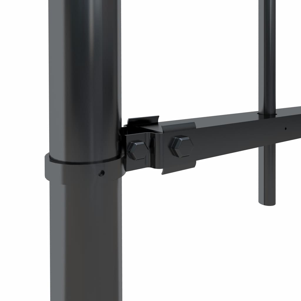 Garden Fence with Spear Top Steel 17x0.8 m Black