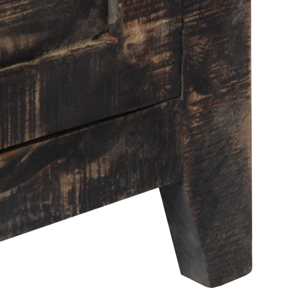 Highboard Black 90x40x180 cm Solid Mango Wood