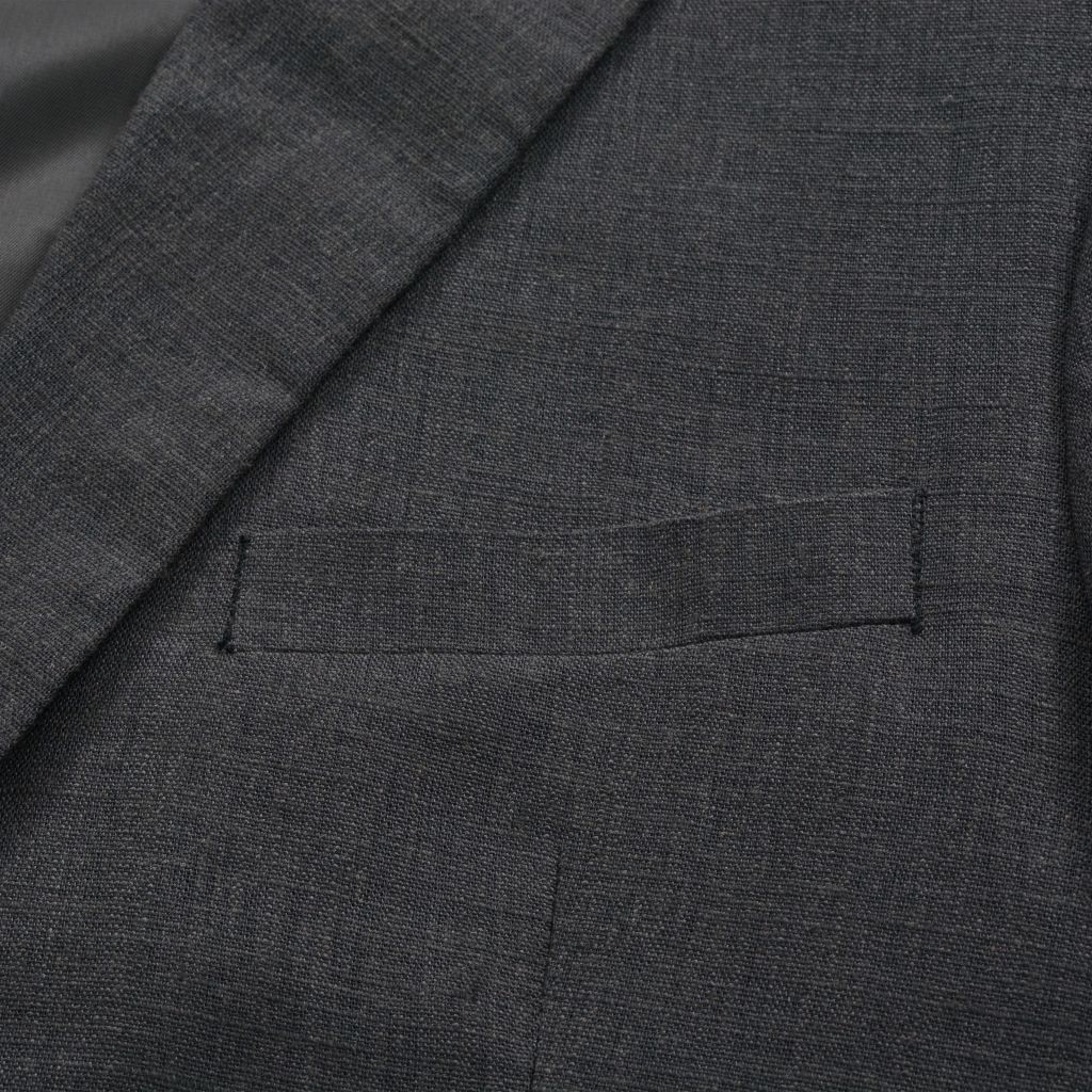 Mens 2 Piece Linen Suit Size 54 Dark Grey