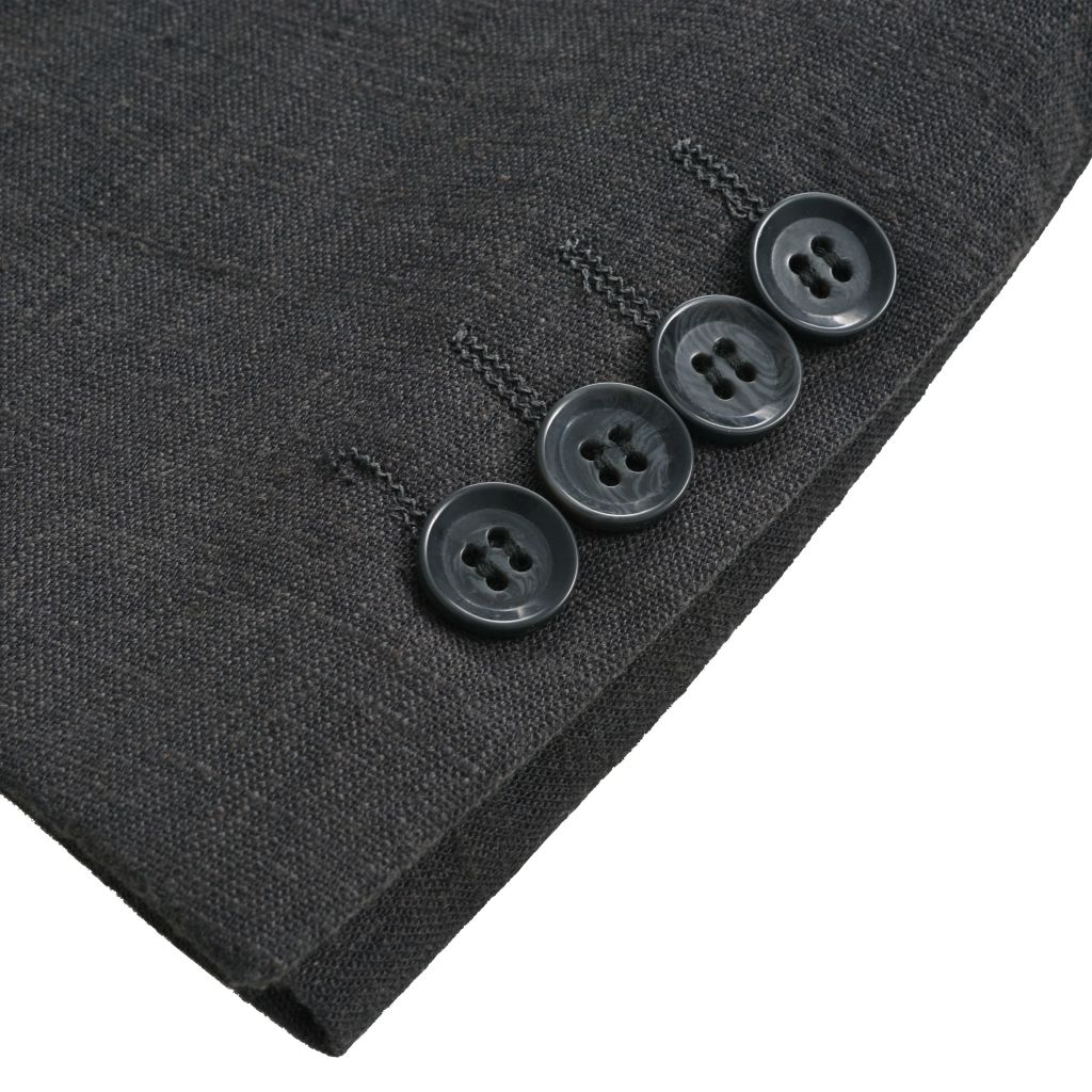 Mens 2 Piece Linen Suit Size 54 Dark Grey