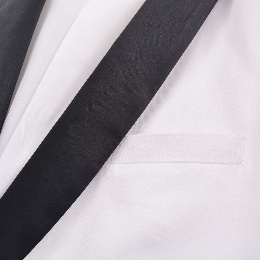 Mens 2 pcs Black Tie Dinner Suit/Smoking Tuxedo Size 46 White