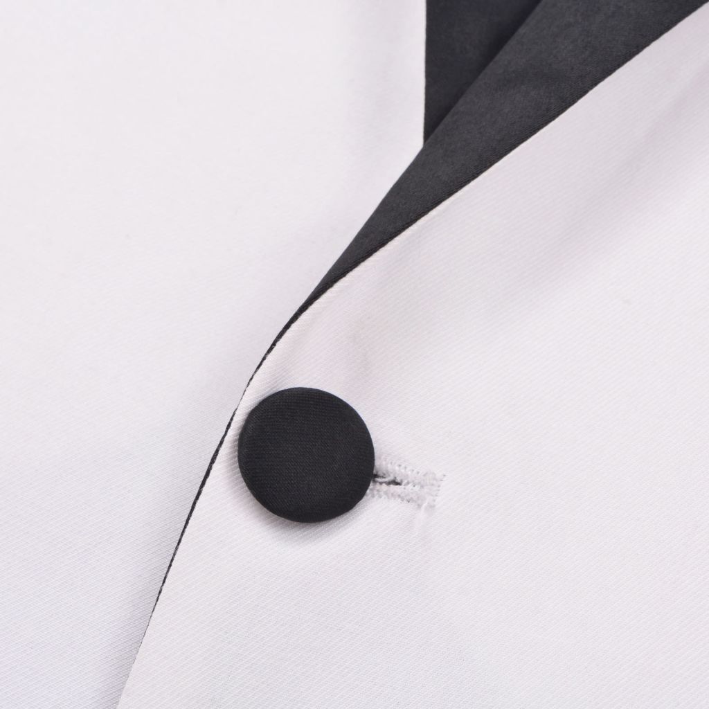 Mens 2 pcs Black Tie Dinner Suit/Smoking Tuxedo Size 46 White