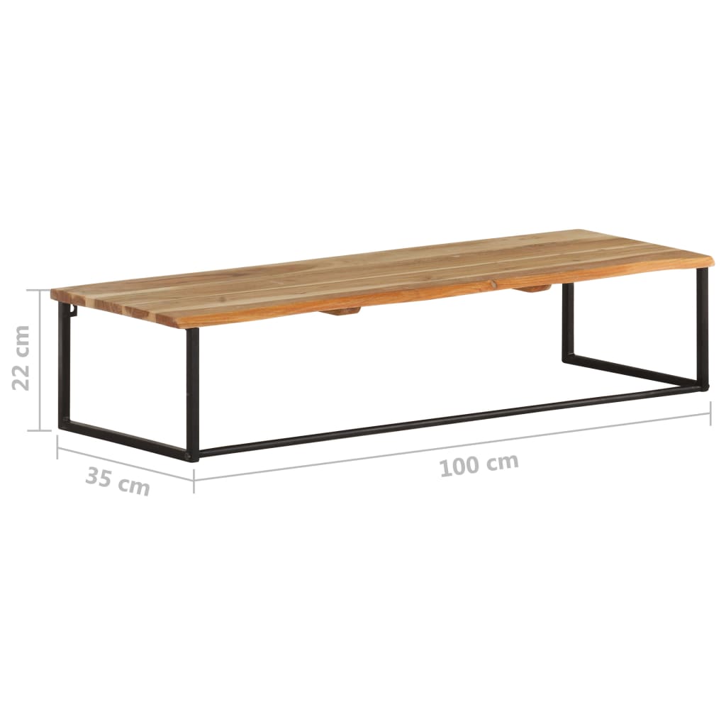 Peg with Live Edge 100x35x22 cm Solid Acacia Wood
